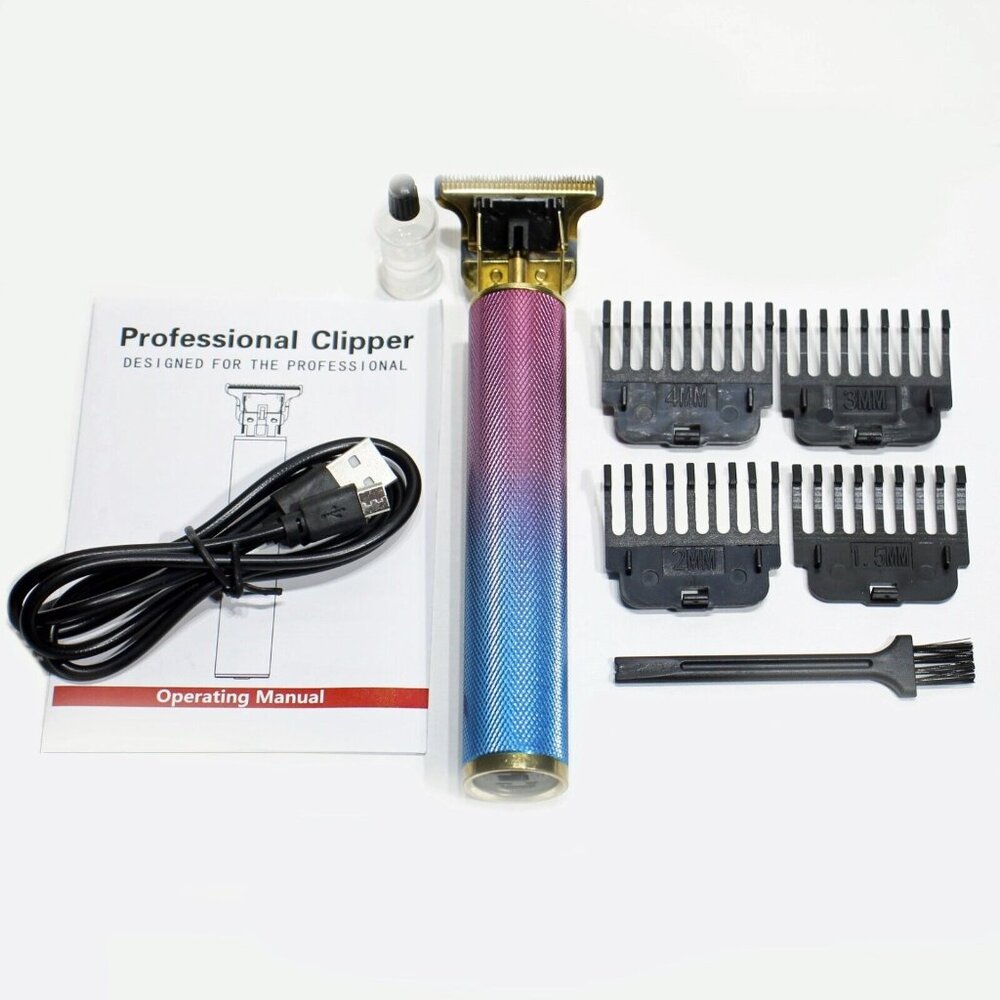 Professional Cordless Hair Trimmer Men Electric Hair Clippers Grooming Rainbow